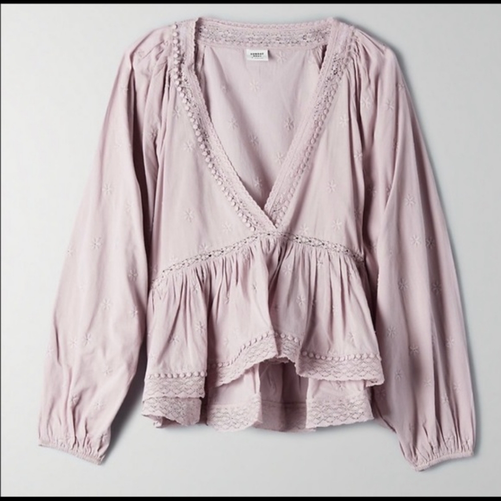 Aritzia sunday best duet blouse in lilac
